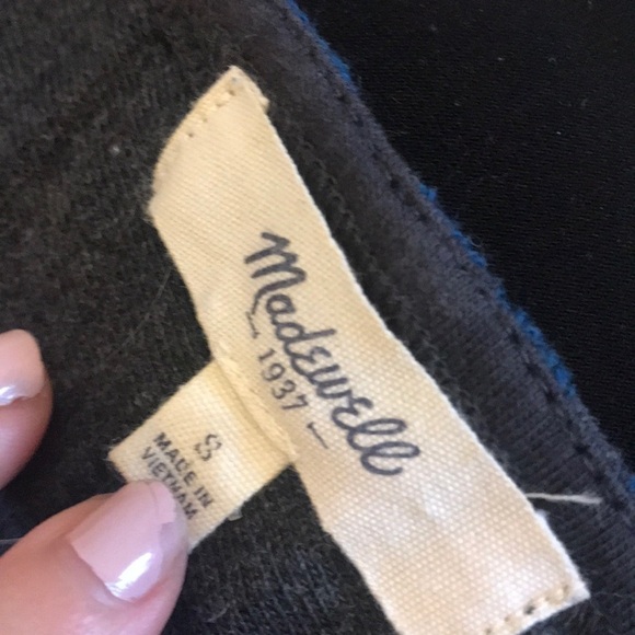 Madewell / teal terry striped top with zip back - Picture 4 of 4